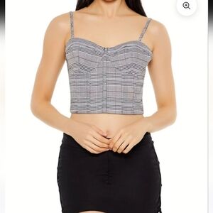 Forever 21 Black and Grey Plaid Camisole, Small
